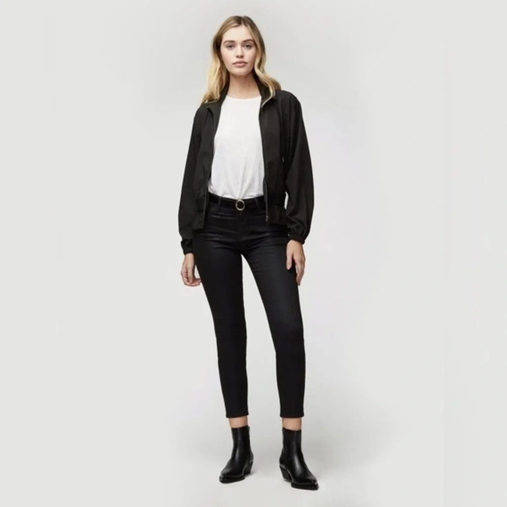 FRAME - Le High Skinny Coated Noir Coated Jeans